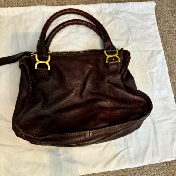 Chloe Marcie Medium Zip Leather Satchel Bag with dust bag 🌻🧡 - Picture 14 of 16